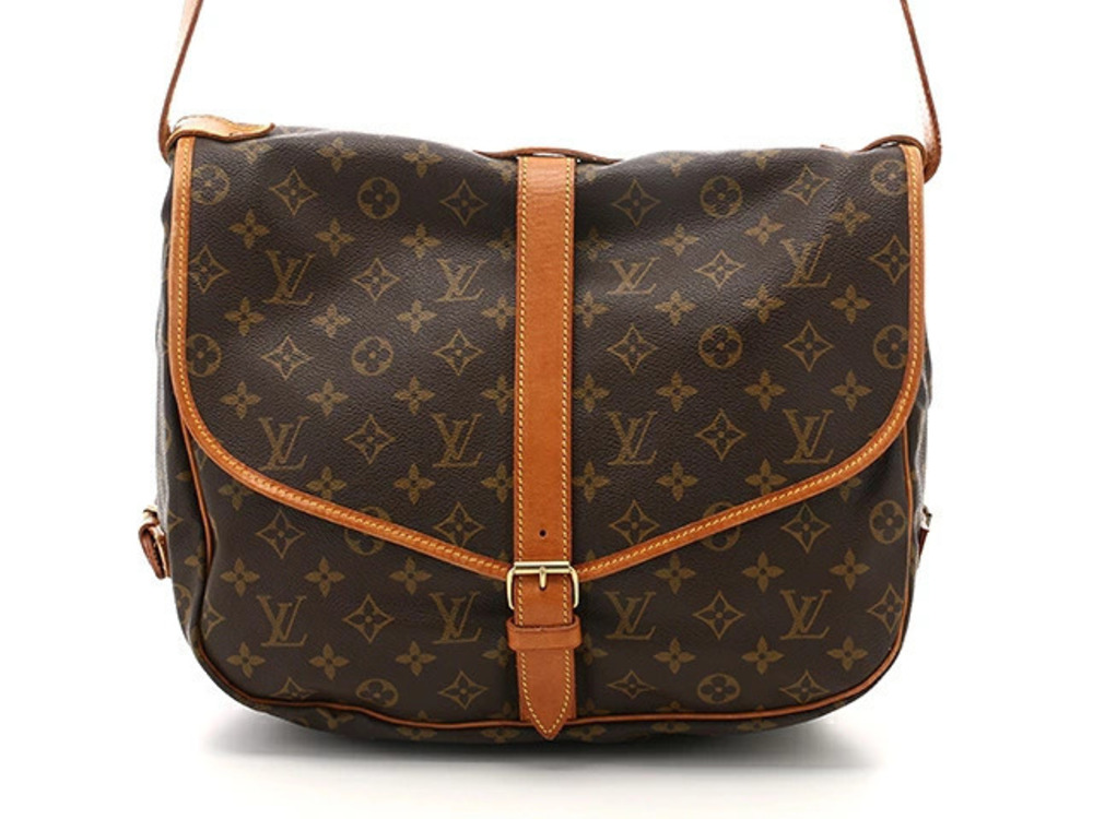 LOUIS VUITTON Saumur Shoulder Bag Monogram Brown